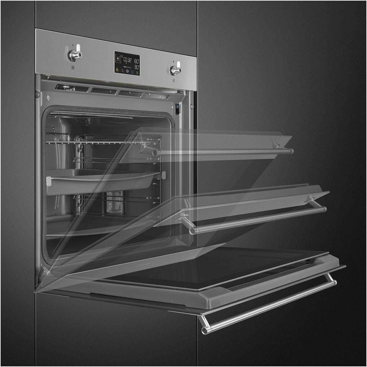 Smeg 60cm Classic Pyrolytic Electric Steam Oven SOPA6302S2PX