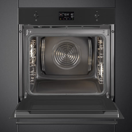 Smeg 60cm Classic Pyrolytic Oven Matte Black SOPA6302TN
