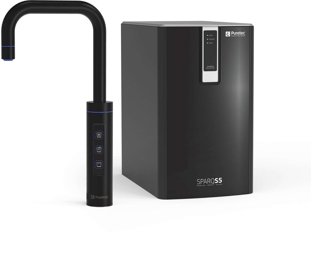 Puretec Sparkling, Chilled & Filtered Water Smart Tap Black SPARQ-S5-BK