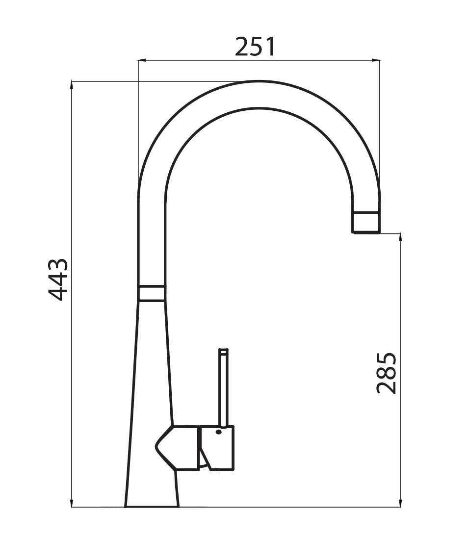 Oliveri Essente Goose Neck Kitchen Mixer Tap SS2520