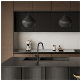 Oliveri Santorini Black Double Bowl Inset Sink With Drainer ST-BL1515