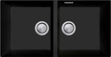 Oliveri Santorini Double Bowl Undermount Sink Black ST-BL1563U-OF