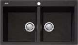 Oliveri Santorini Black Double Bowl Inset Sink ST-BL1564