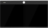 Oliveri Santorini Double Bowl Inset Sink Black With Glass Top ST-BL1566GT