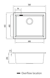 Oliveri Santorini Large Bowl Undermount Sink ST-WH1550UOF