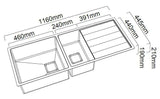 Abey Lugano 1 & 3/4 Bowl Undermount Sink ST460DU