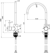 Modern National Star Mini Kitchen Mixer Tap Matte Black STRM004BK