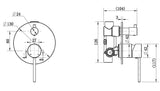 Modern National Star Mini Shower Divertor Matte Black STRM009BK+STRM009BK-H2