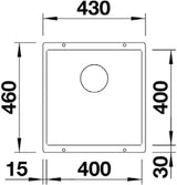 Blanco Black Single Bowl Undermount Granite Sink SUBLINE400UBK5 526856
