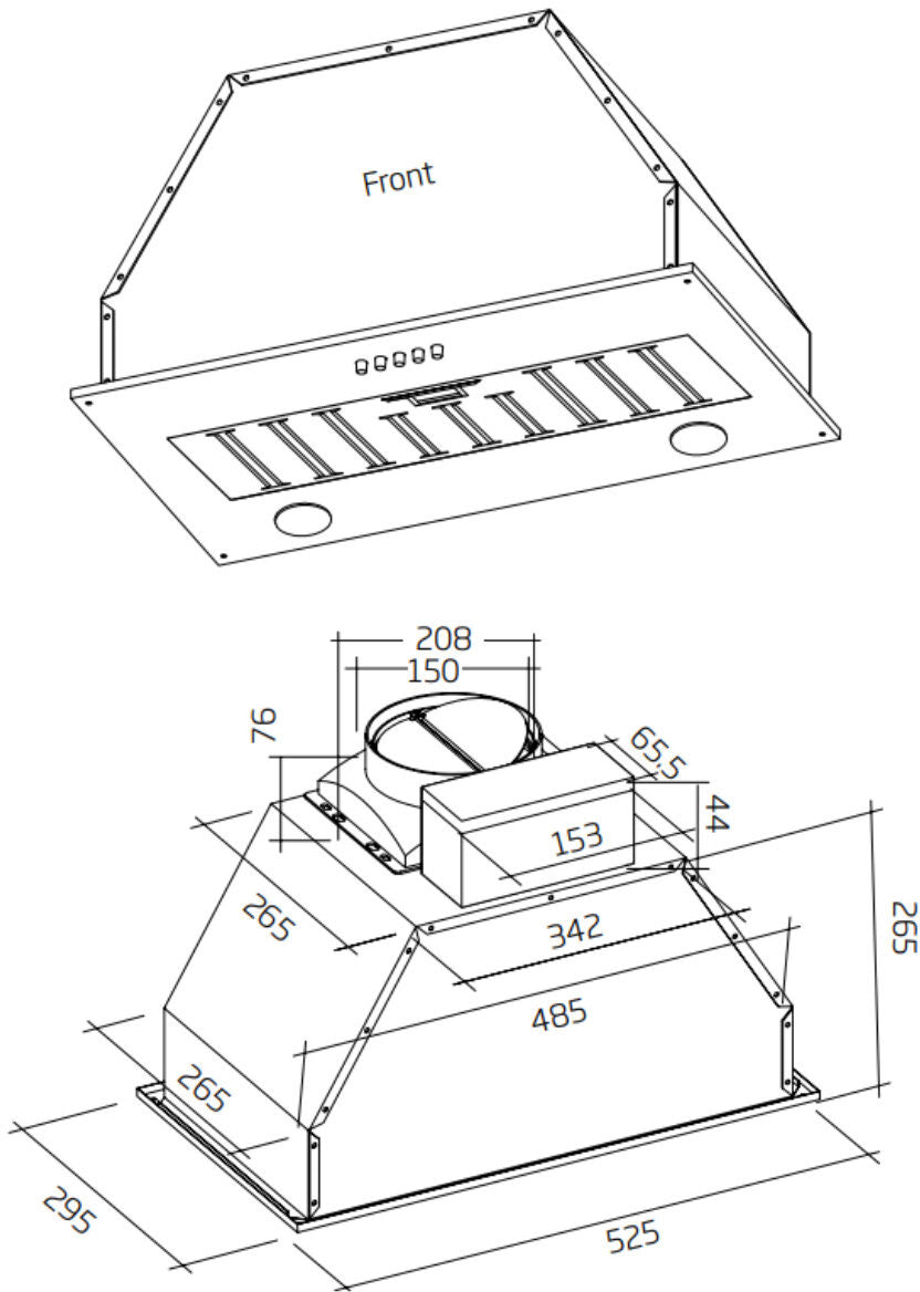 Schweigen 60cm Non-Silent 1080m3/hr Stainless Steel Undermount Rangehood SWU-6