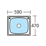 Oliveri Laundry 45L Tub With Rinse Bypass & Overflow Inset Sink TI45S/OF
