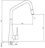 Abey Tink D Brushed Gold Kitchen Pull Out Mixer Tap TINKD-BG
