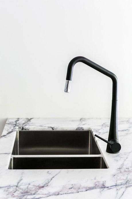 Abey Tink D Black Kitchen Pull Out Mixer Tap TINKDB