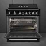 Smeg 90cm Victoria Freestanding Oven/Stove with Induction Hob Black TR90IMBL