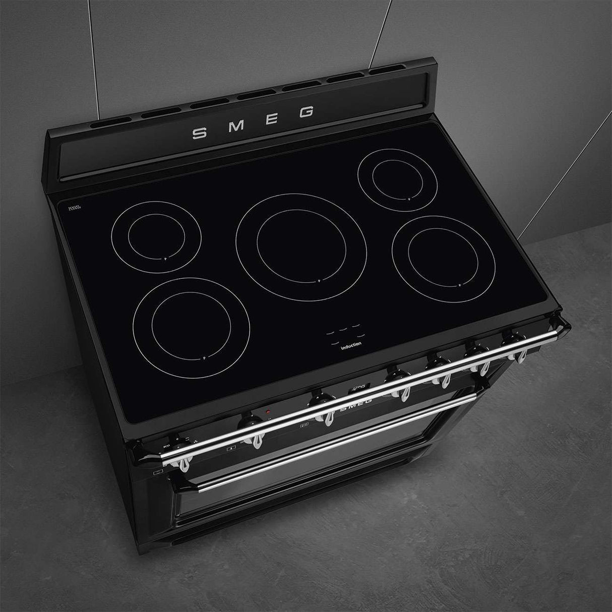 Smeg 90cm Victoria Freestanding Oven/Stove with Induction Hob Black TR90IMBL
