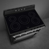 Smeg 90cm Victoria Freestanding Oven/Stove with Induction Hob Black TR90IMBL