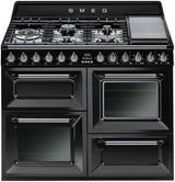 Smeg 110cm Victoria Black Dual Fuel Freestanding Oven/Stove Black TRA4110BL