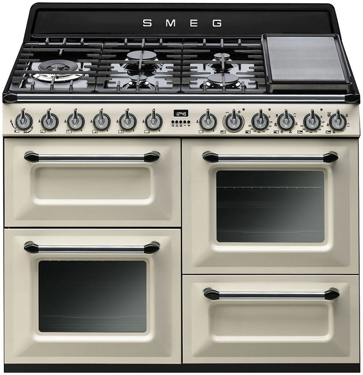 Smeg 110cm Victoria Cream Dual Fuel Freestanding Oven/Stove TRA4110P