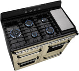 Smeg 110cm Victoria Cream Dual Fuel Freestanding Oven/Stove TRA4110P