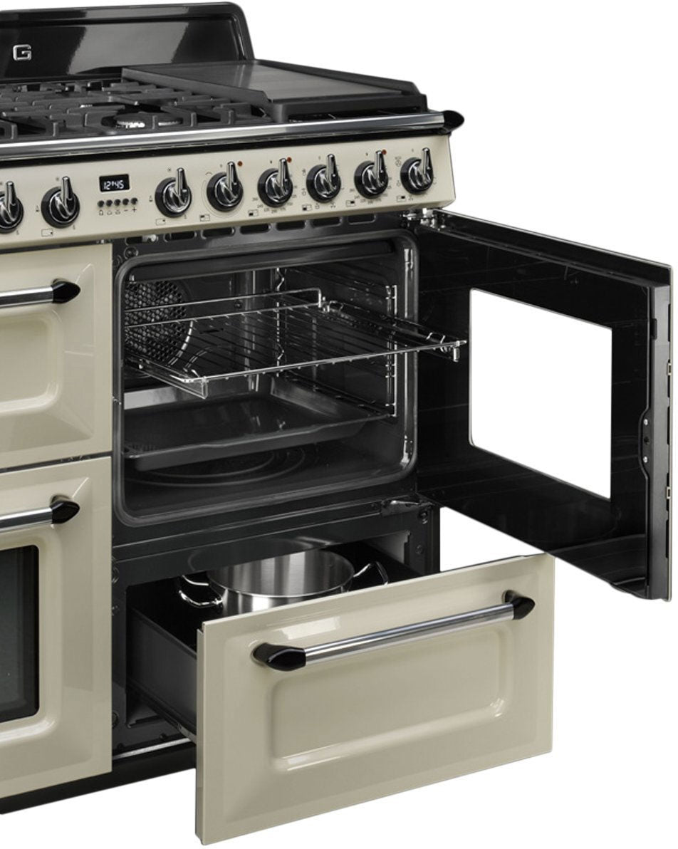 Smeg 110cm Victoria Cream Dual Fuel Freestanding Oven/Stove TRA4110P