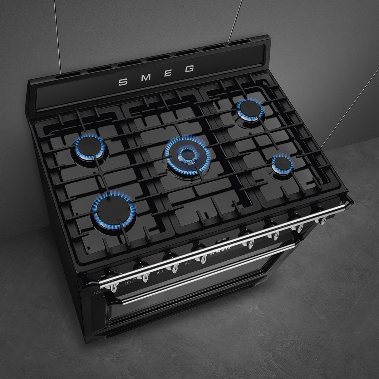 Smeg 90cm Victoria Freestanding Gas Oven/Stove Black TRA90GMBL