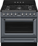 Smeg 90cm Victoria Freestanding Dual Fuel Oven/Stove Slate Grey TRA90GPGR