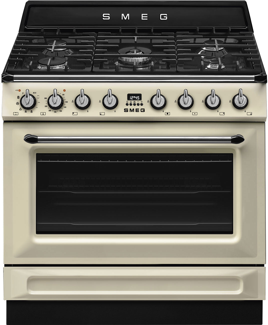 Smeg 90cm Victoria Freestanding Dual Fuel Oven/Stove Cream TRA90GPP