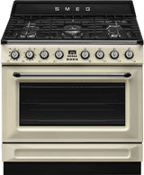 Smeg 90cm Victoria Freestanding Dual Fuel Oven/Stove Cream TRA90GPP