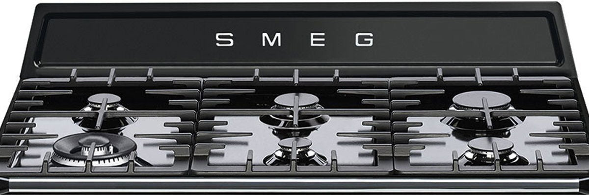 Smeg 90cm 68L Victoria Black Dual Fuel Freestanding Oven/Stove Black TRA93BL