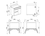Smeg 90cm 68L Panna Victoria Dual Fuel Freestanding Oven/Stove TRA93P