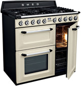 Smeg 90cm 68L Panna Victoria Dual Fuel Freestanding Oven/Stove TRA93P
