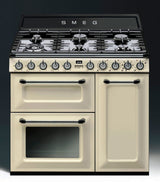 Smeg 90cm 68L Panna Victoria Dual Fuel Freestanding Oven/Stove TRA93P