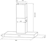 Schweigen 90cm Non-Silent 1080m3/hr Stainless Steel Wallmount Rangehood TSH-900
