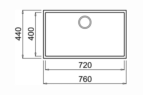 Teka 720mm x 400mm Tegranite Sink, Arctic White TUGRAN7240W