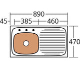 Oliveri Ultraform Single Left Hand Bowl Inset Sink With Drainer UF01