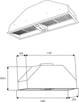 Schweigen 120cm Silent 1600m3/hr Stainless Steel Undermount Rangehood UM-12UMSP