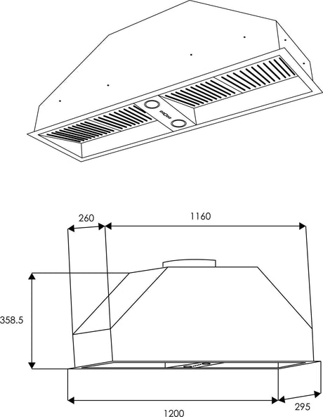 Schweigen 120cm Silent 1600m3/hr Stainless Steel Undermount Rangehood UM-12UMSP