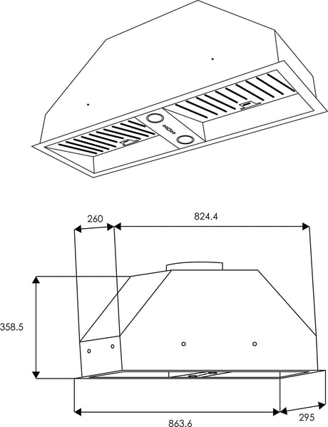 Schweigen 90cm Silent 900m3/hr Stainless Steel Undermount Rangehood UM-9ST
