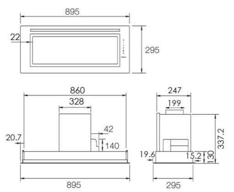 Schweigen 90cm Silent 1600m3/hr Stainless Steel Undermount Rangehood UM-PA9SP