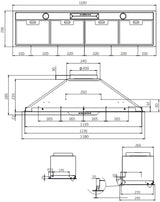 Schweigen 120cm Silent 3200m3/hr Black Undermount Rangehood UM1170-12BSE