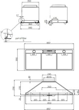 Schweigen 90cm Silent 1600m3/hr Stainless Steel Undermount Rangehood UM1390-9SP