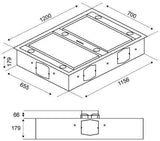 Schweigen 120cm Silent 3200m3/hr S/S Ceiling Cassette Rangehood UM422G-12SE