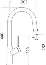 Oliveri Vilo Pull Out Spray Chrome Mixer Tap VT0426C