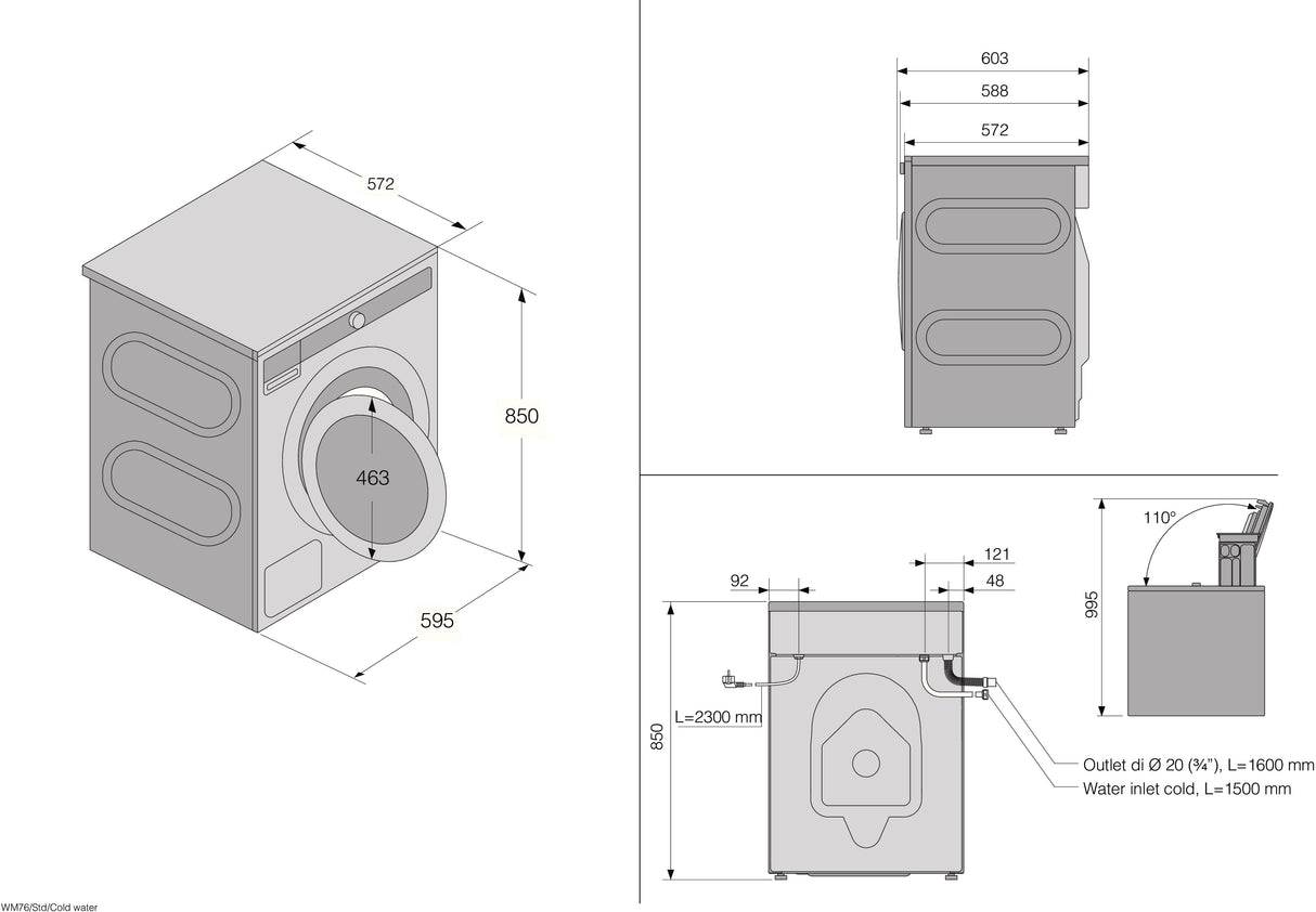 ASKO 8kg Classic Steel Seal Front Load Washing Machine W1084W.AU