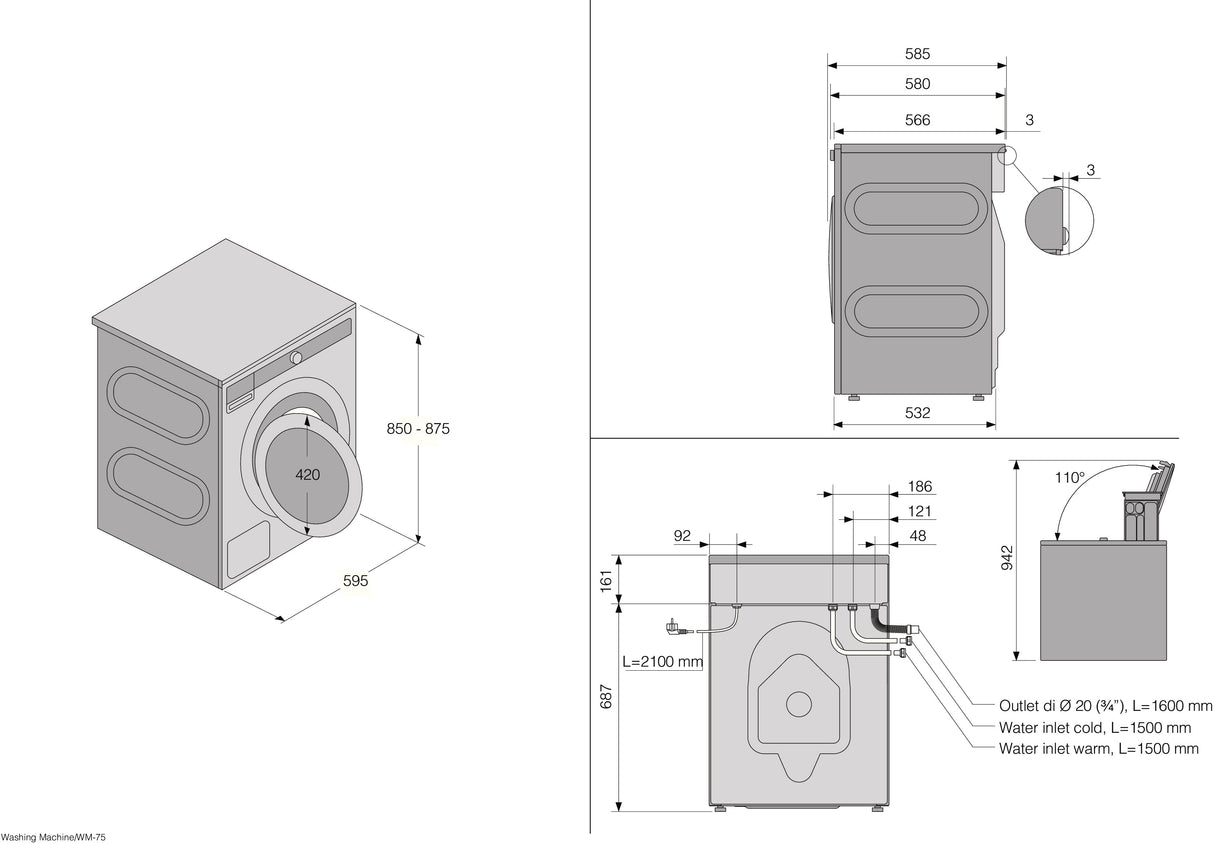 ASKO 8kg Front Load Washing Machine W4086P.T.AU