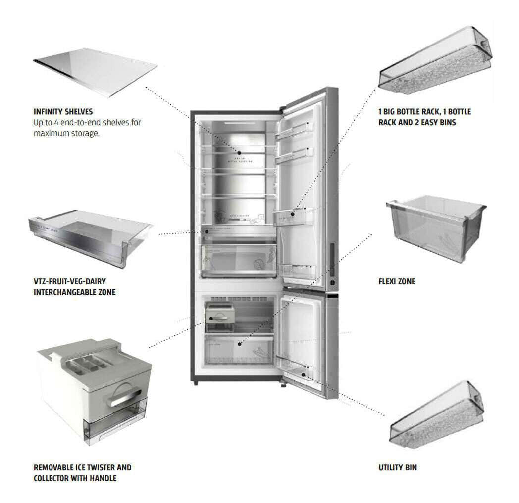 Whirlpool 313L Bottom Mount Refrigerator WB3560EUXX | Greater Sydney Only
