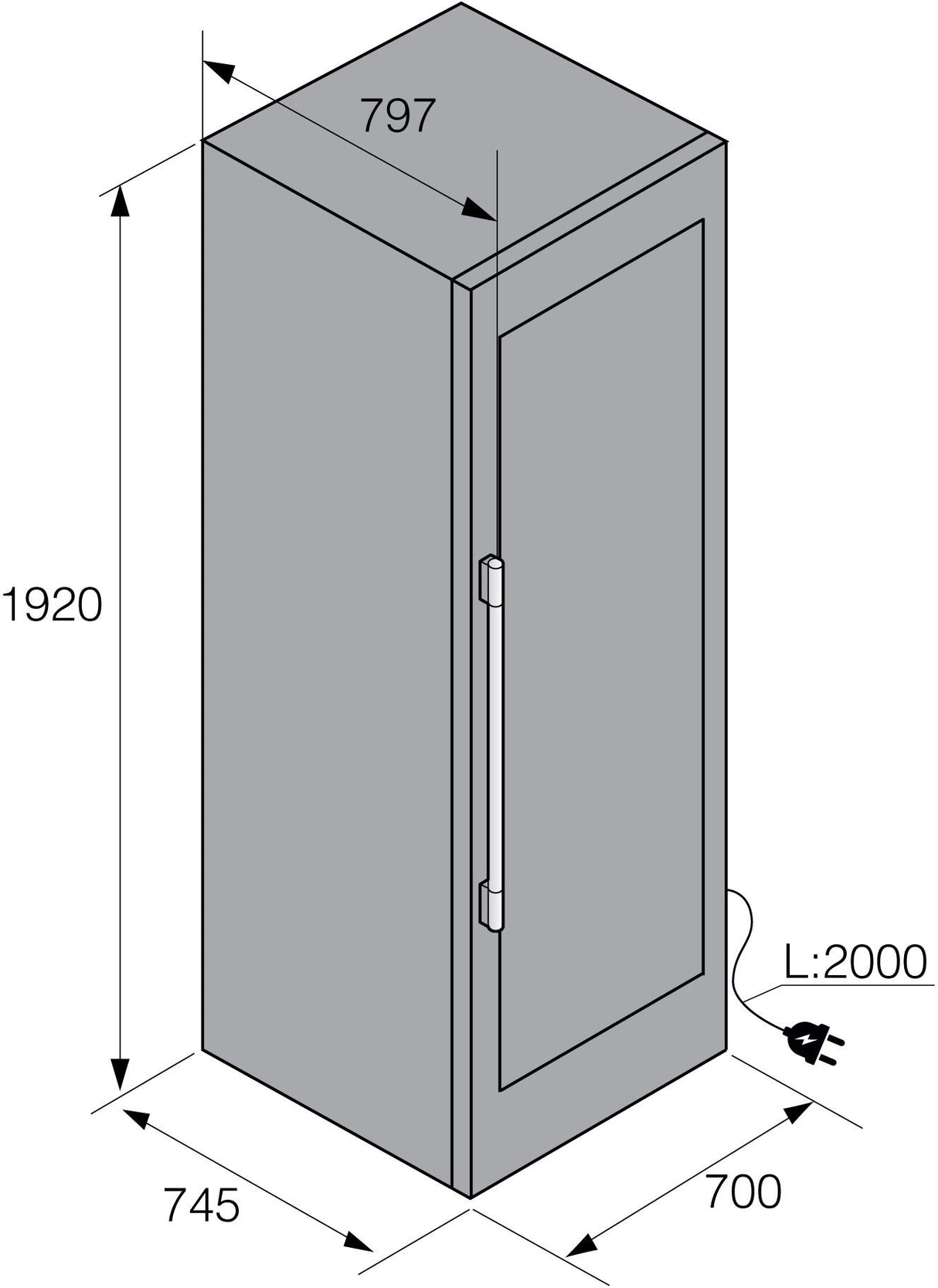 ASKO 197cm Freestanding Wine Cabinet Fridge WCN311942G
