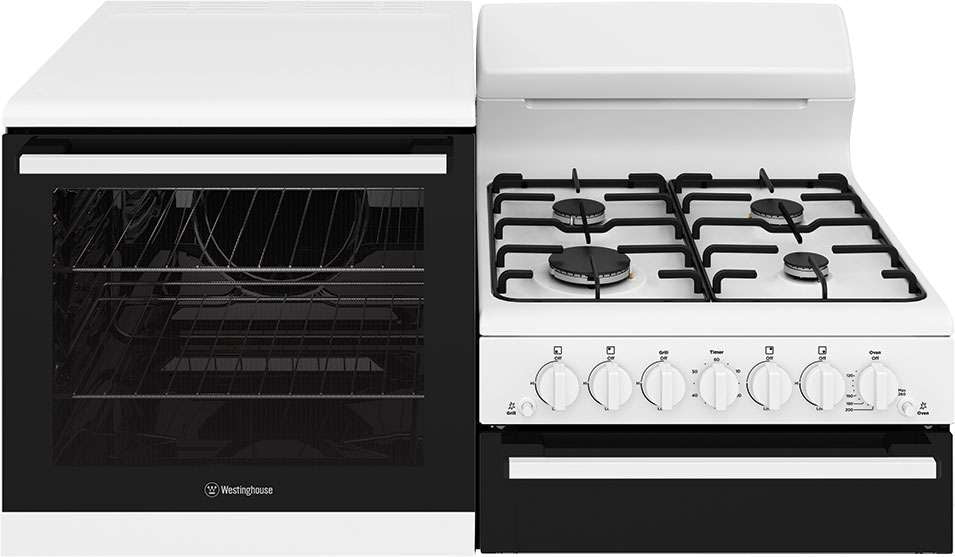 Westinghouse 110cm 80L Gas Freestanding Oven/Stove White WDG110WCNG-L
