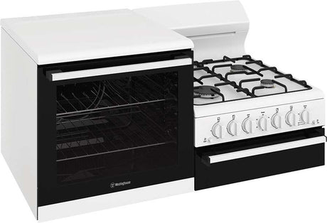 Westinghouse 110cm 80L Gas Freestanding Oven/Stove White WDG110WCNG-L