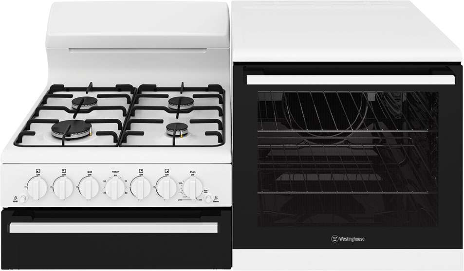 Westinghouse 110cm 80L Gas Freestanding Oven/Stove White WDG110WCNG-R